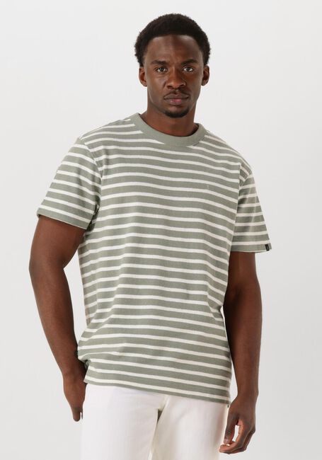 Grüne BUTCHER OF BLUE T-shirt GASPARD LOOSE STRIPE TEE - large