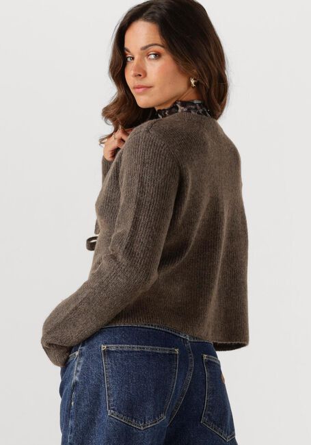 Braune OBJECT Strickjacke OBJPARVI KNIT CARDIGAN - large
