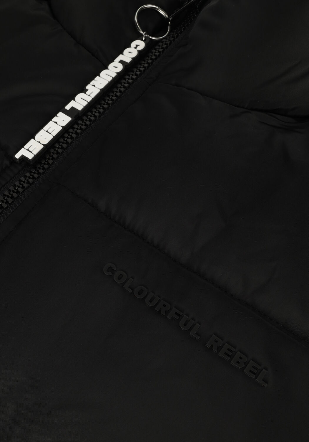 Schwarze COLOURFUL REBEL Wattierte Jack FINCH PUFFER JACKET - large