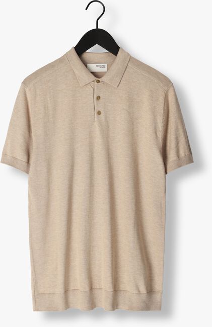 Beige SELECTED HOMME Polo-Shirt SLHBERG SS KNIT POLO NOOS - large