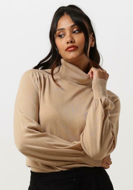 Camelfarbene RUBY TUESDAY Rollkragenpullover VEANNA TURTLE NECK BALLOON SLEEVES PULL - large