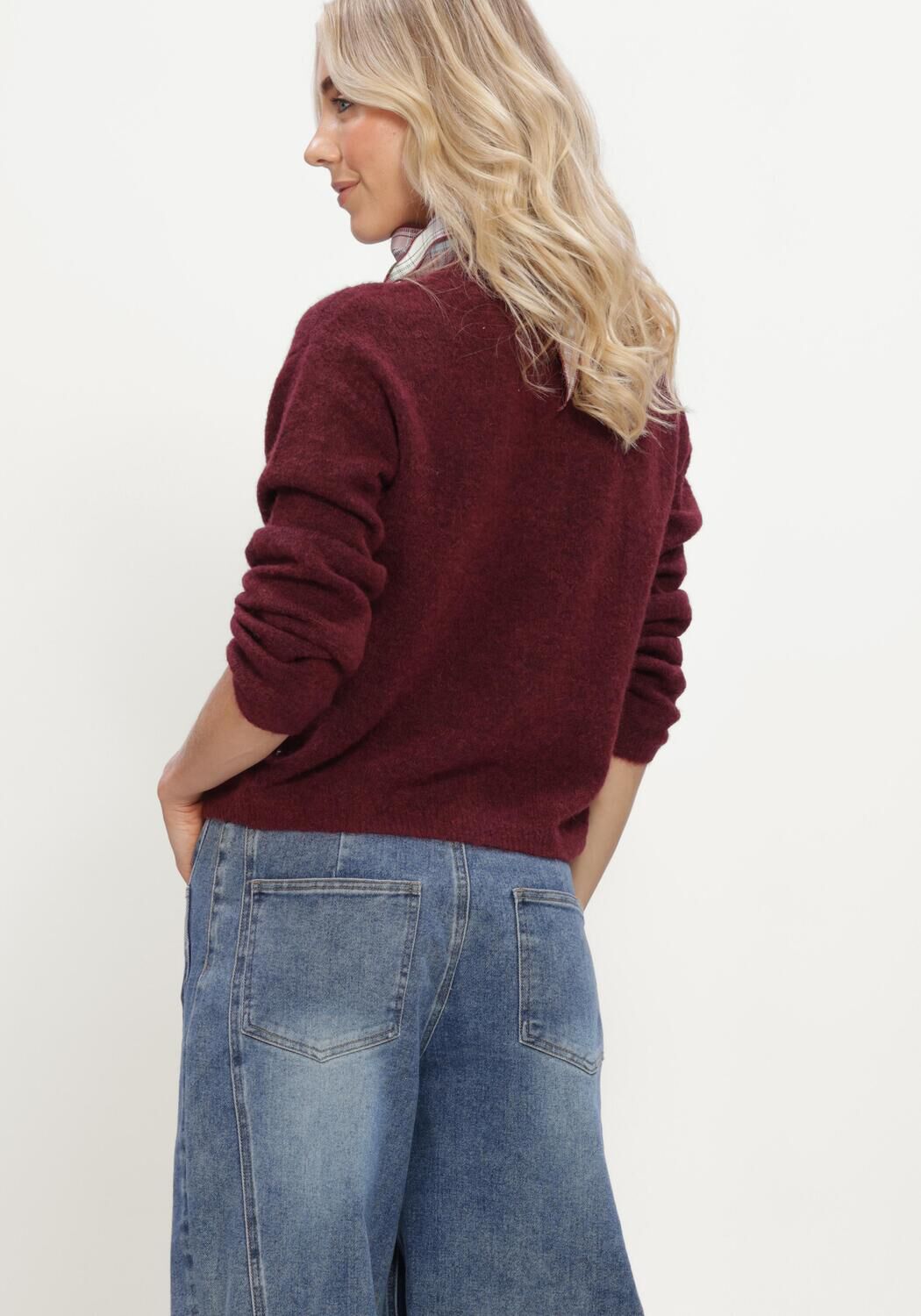 Bordeaux OBJECT Pullover OBJAGATE L/S RE KNIT CARDIGAN NOOS - large