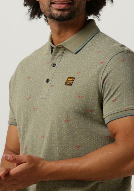 Olive PME LEGEND Polo-Shirt SHORT SLEEVE POLO FINE PIQUE ALL OVER PRINT - large