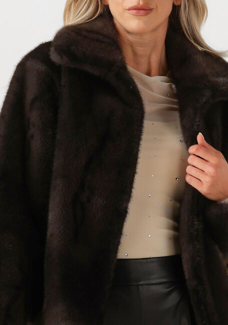Schwarze SILVIAN HEACH Fake-Fur-Jack FUR COAT LIZOAIN - large
