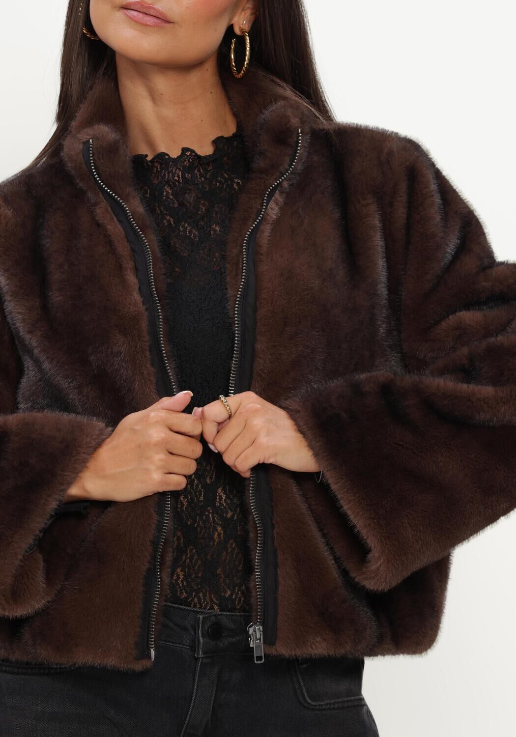 Braune MY ESSENTIAL WARDROBE Jack MWEASTON FUR JACKET - large