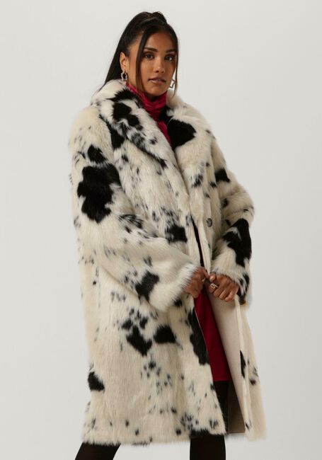 Ecru BEAUMONT Fake-Fur-Jack REVERSIBLE FAUX FUR COAT - large