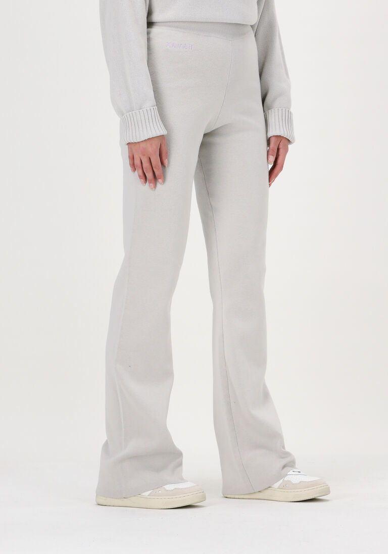 beige xavah schlaghose heavy knit flairpant