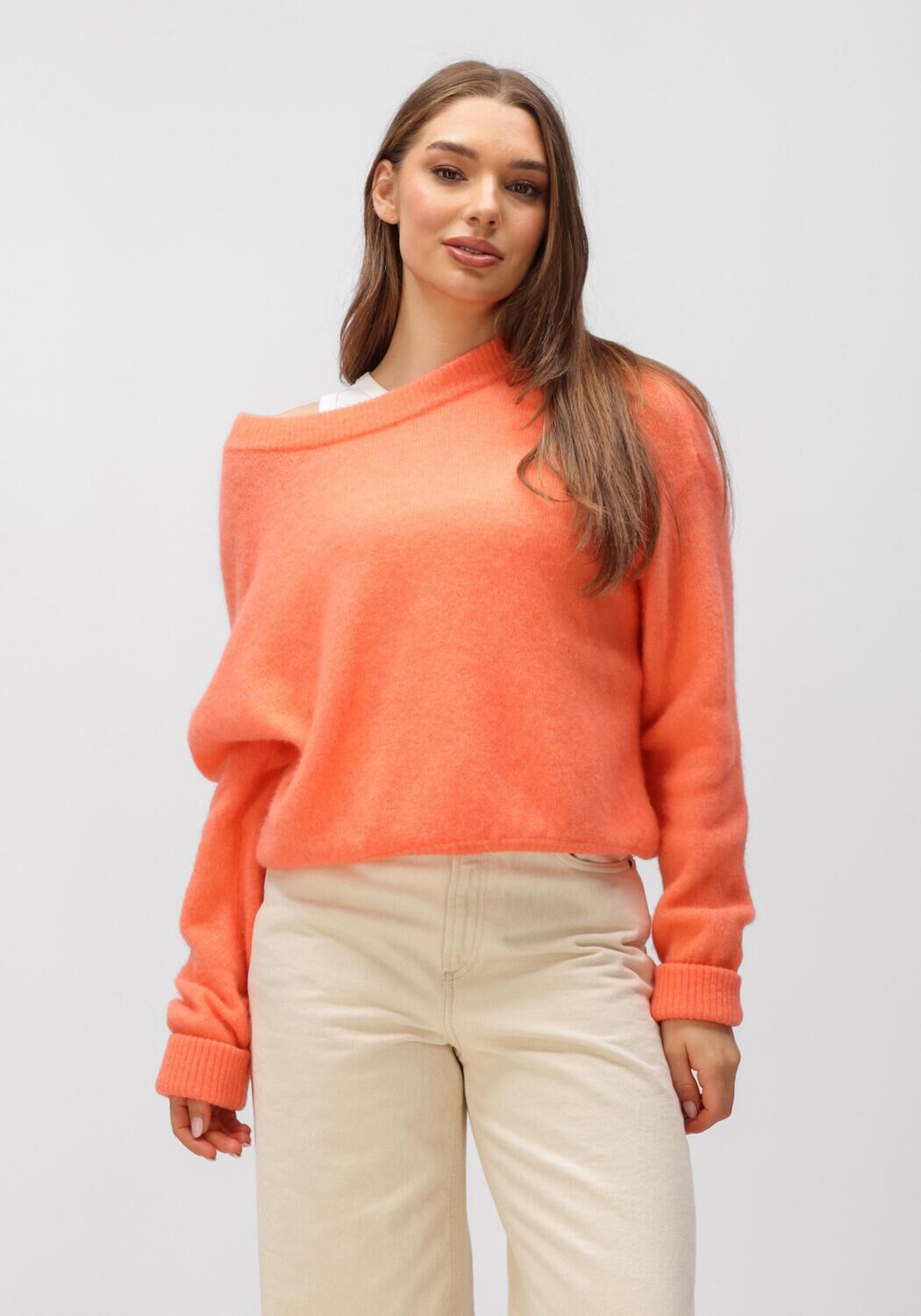 Orangene AMERICAN VINTAGE Strickjacke VITOW - large