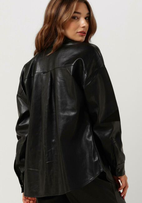 Schwarze COLOURFUL REBEL Blusen KIKI VEGAN LEATHER BOYFRIEND BLOUSE - large
