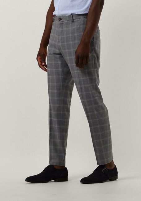 Graue SELECTED HOMME Hose SLHSLIM-LIAM GREY/BLUE CHECK TRS FLEX B - large