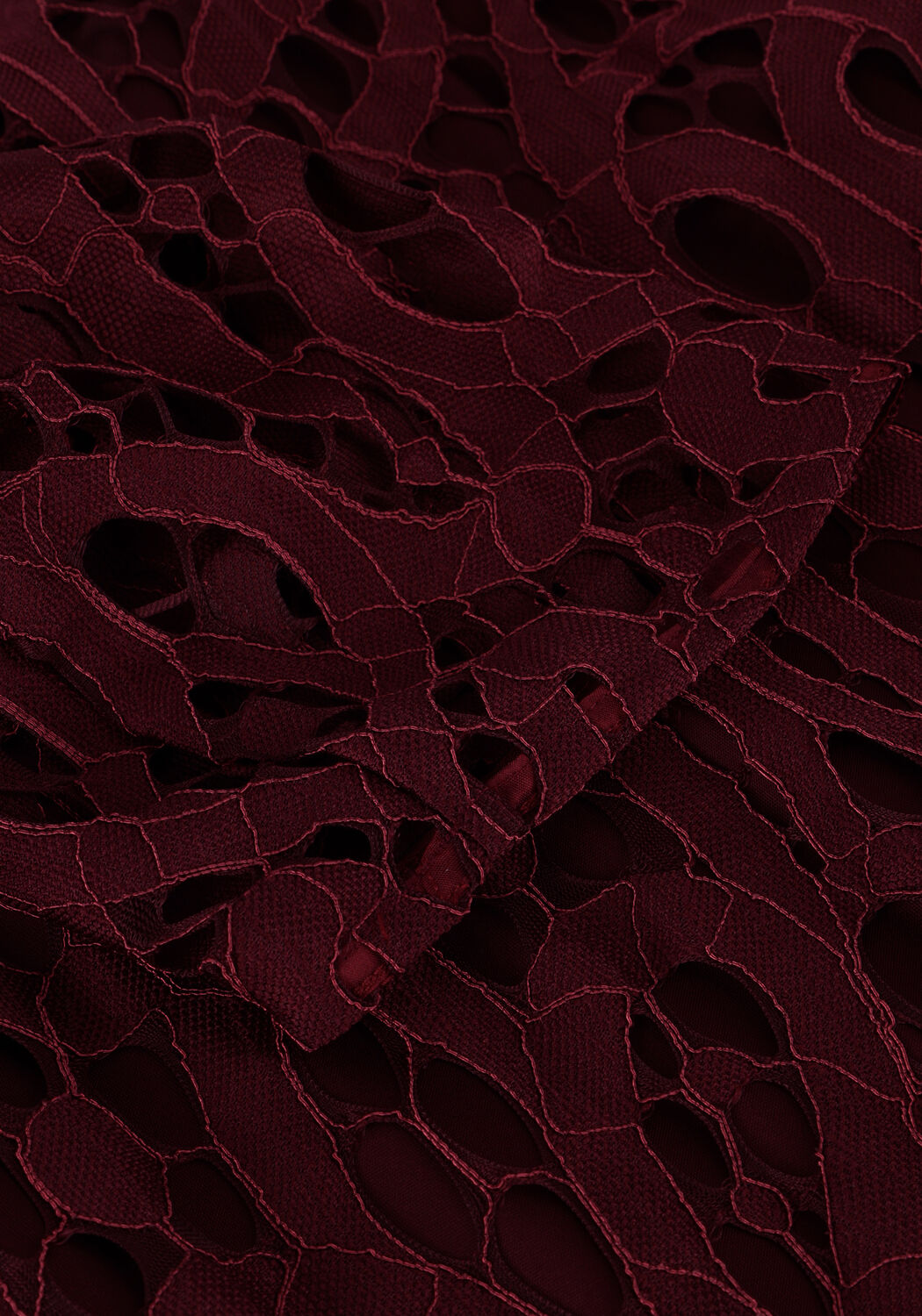 Rote VANILIA Midikleid LACE MIDI DRESS - large