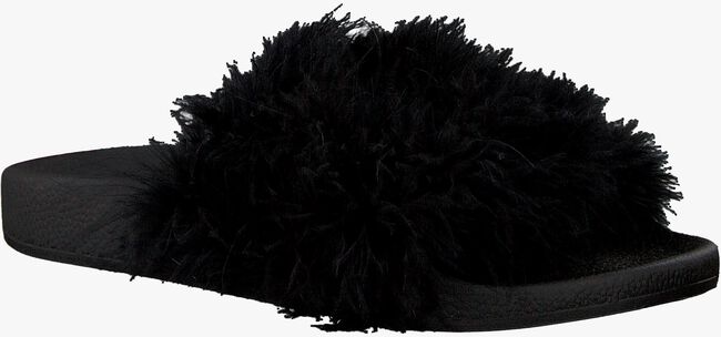 Schwarze THE WHITE BRAND Pantolette FEATHERS - large