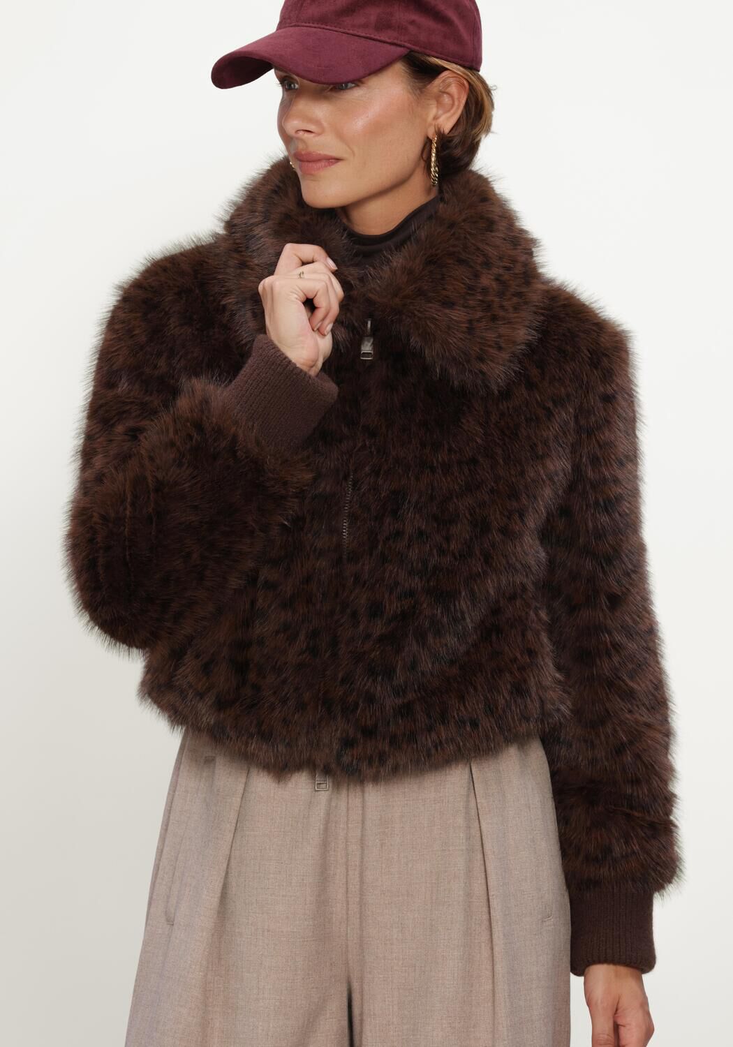Braune BEAUMONT Fake-Fur-Jack NUALA JACKET - large