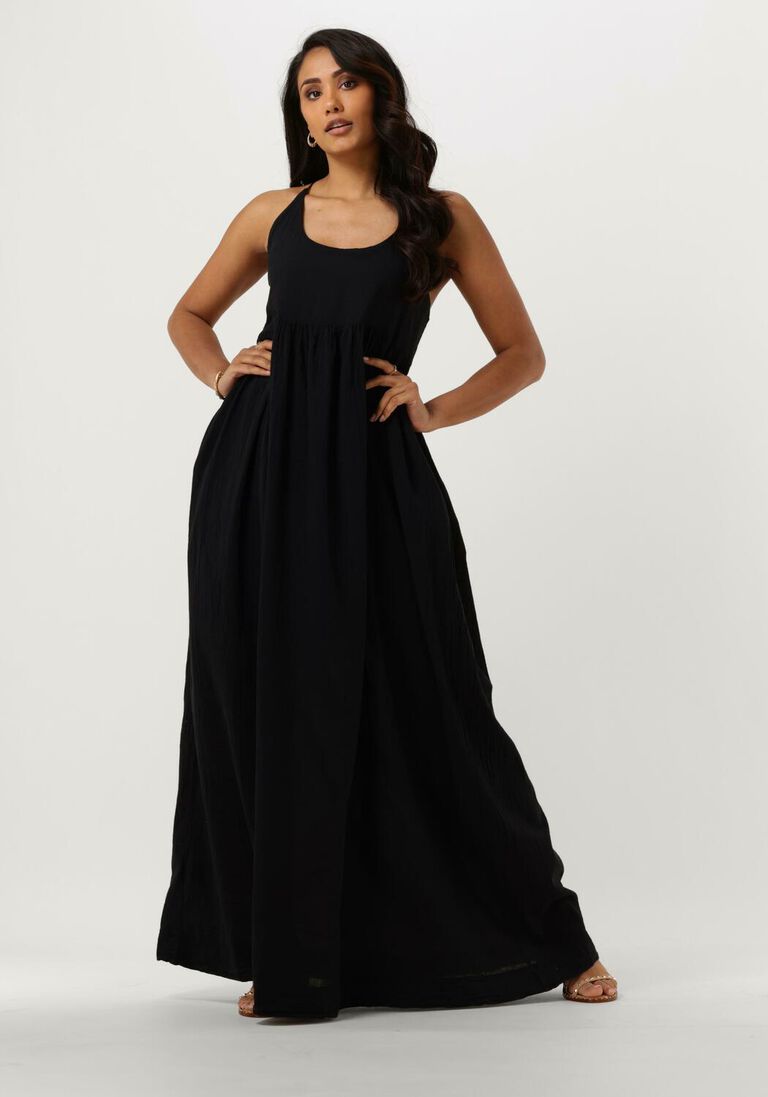 schwarze devotion maxikleid kapnias