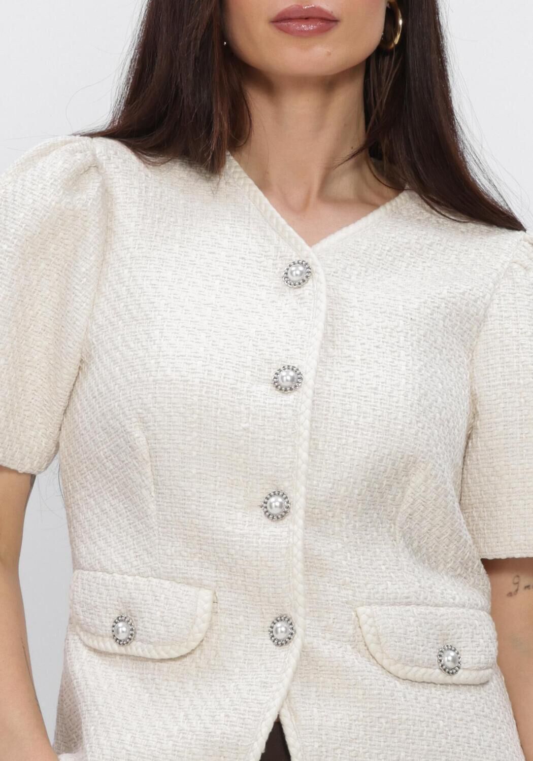 Wei&szlig;e NEO NOIR Blusen FAINA BOUCLE BLOUSE - large