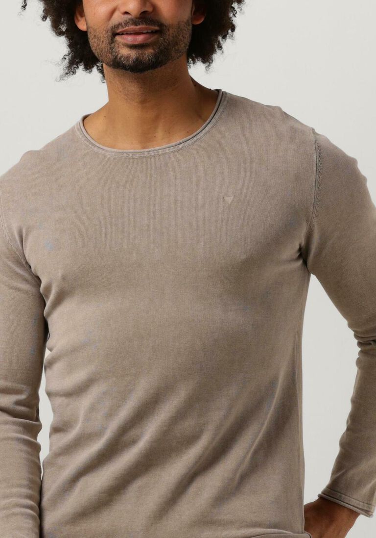 sand purewhite pullover flat knitted shirt with small logo on chest IV9873