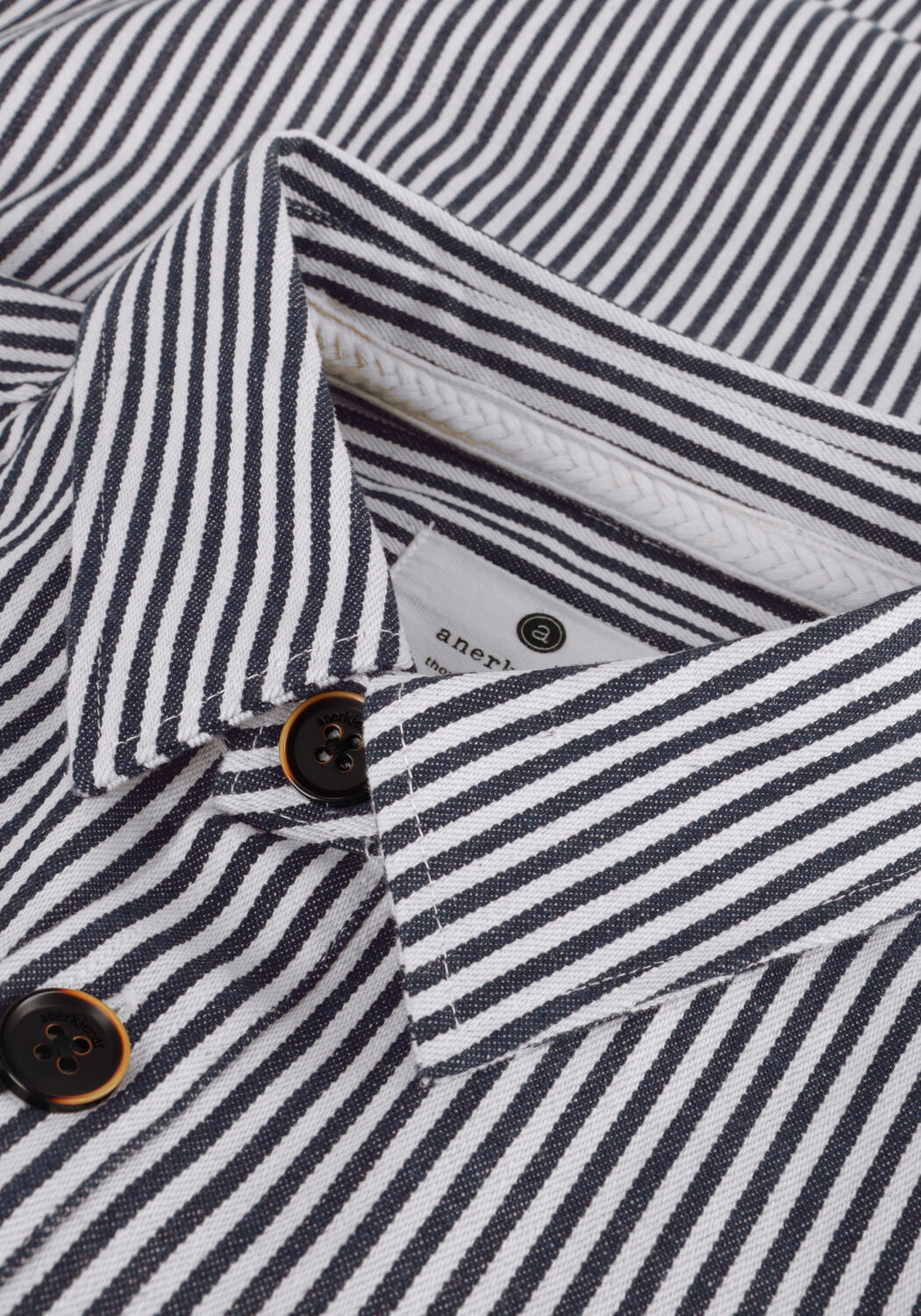 Dunkelblau ANERKJENDT Overshirt AKOSCAR CANVAS STRIPE OS - large