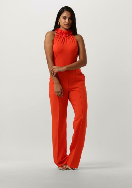 Orangene JANSEN AMSTERDAM Top TC356 SINGLET WITH FLOWERS AT NECKLINE - large