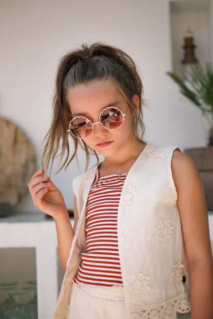 Creme LIKE FLO Gilet DAFNE EMBROIDERY GILET - large