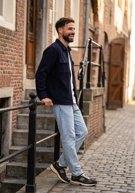 Blaue ANERKJENDT Overshirt AKHANKY HEAVY TWILL OVERSHIRT - large