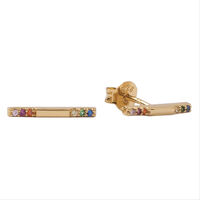 Goldfarbene ATLITW STUDIO Ohrringe BLISS EARRINGS BAR MULTI ZIRCO - medium