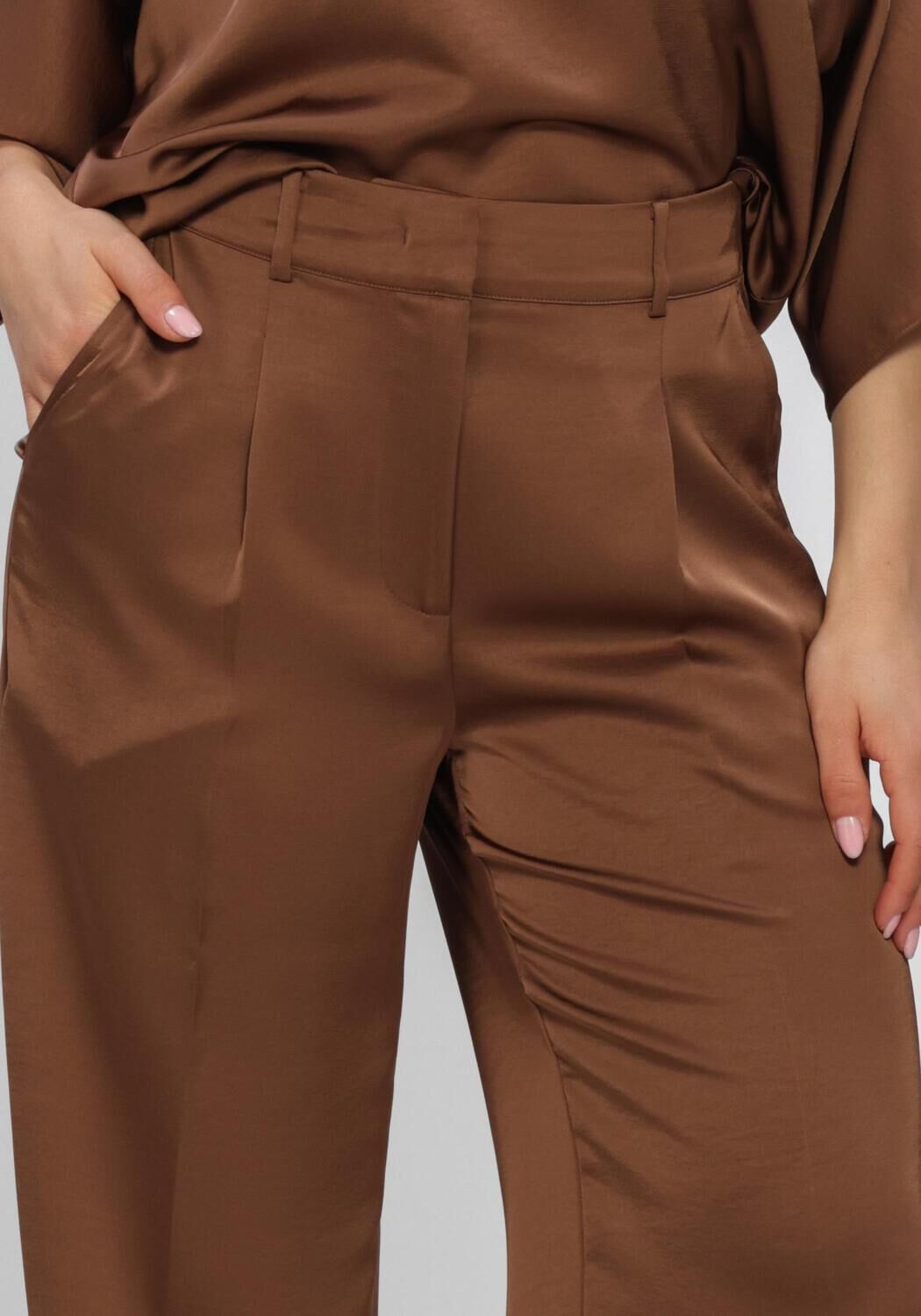 Braune DANTE6 Hosen JULES SATIN SMART PANTS - large