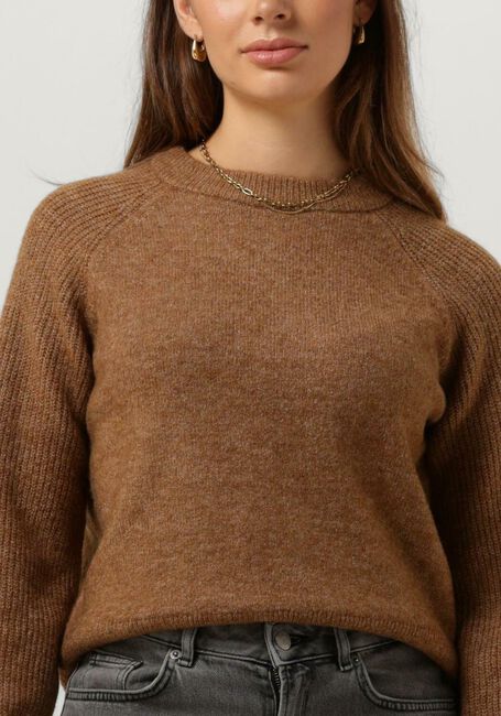 Braune SELECTED FEMME Pullover SLFRENA LS KNIT O-NECK CAMP - large