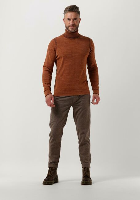 Braune CAST IRON Rollkragenpullover TURTLENECK COTTON HEATHER PLATED - large