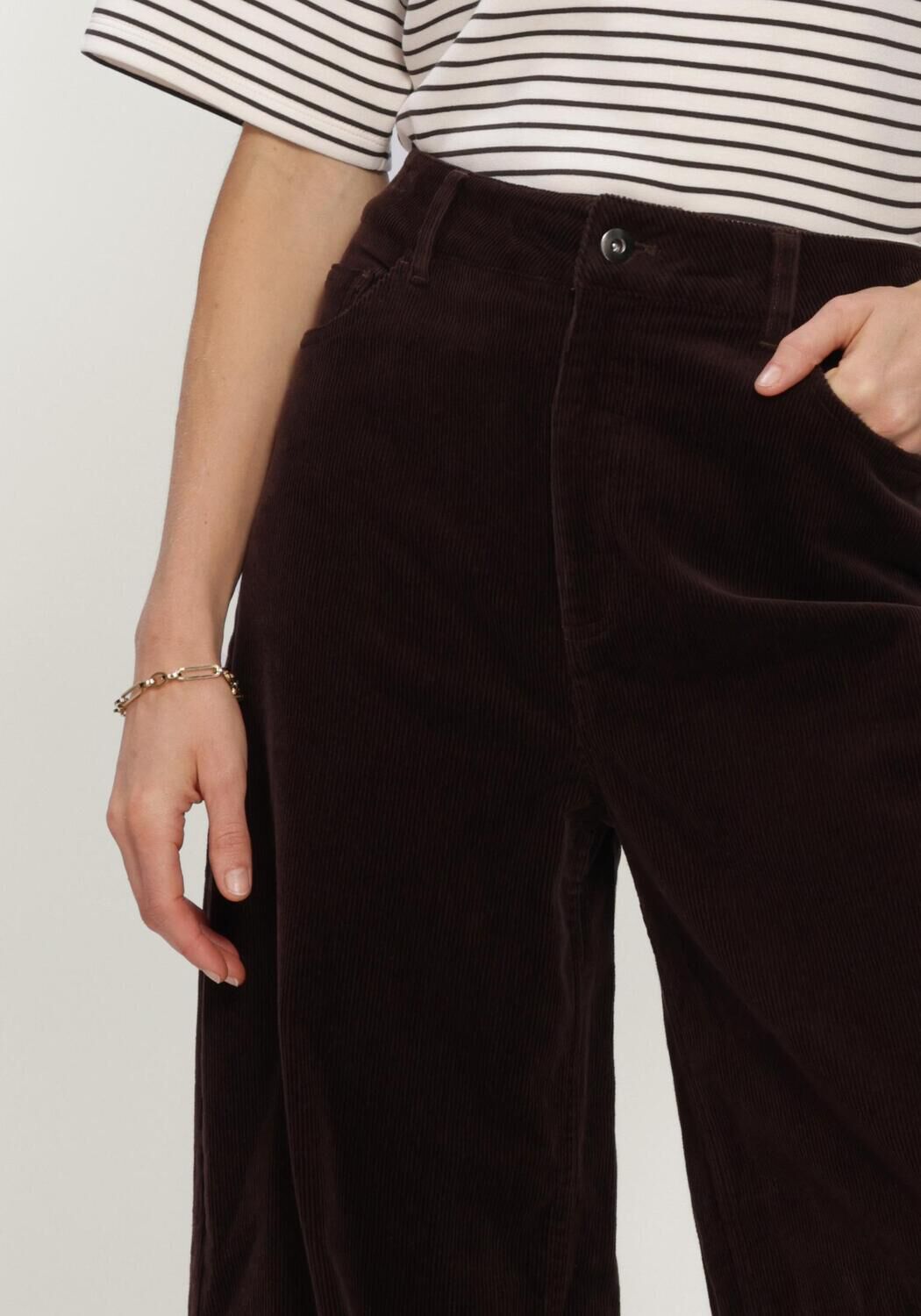 Braune MSCH COPENHAGEN Weite Hose MSCHFILIPPA HW PANTS - large