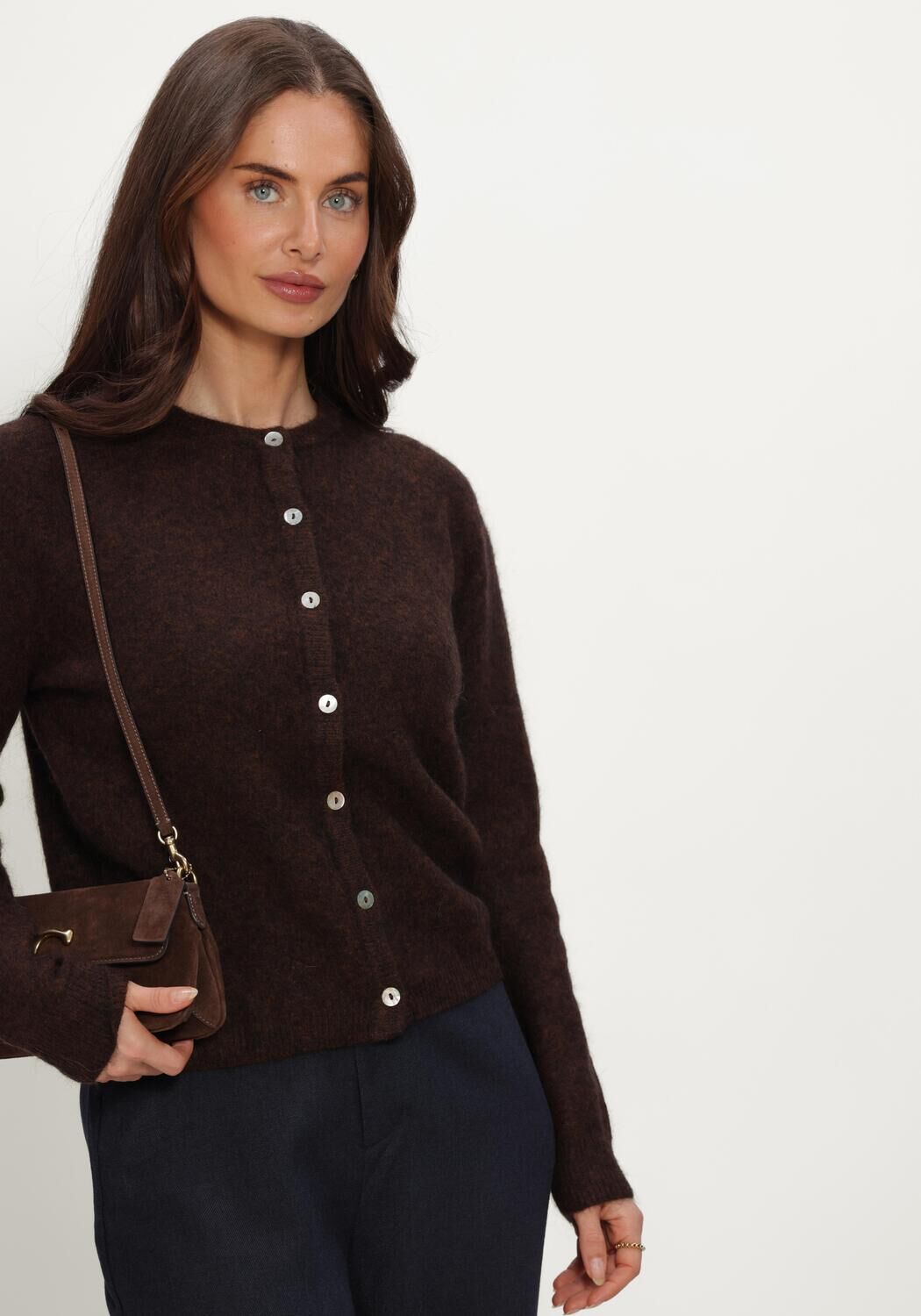 Braune LINA LOCCHI Strickjacke LL-BERBER - large