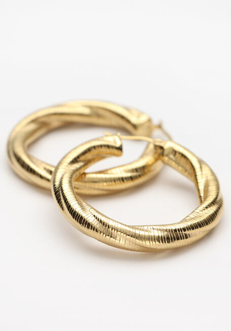 Goldfarbig NOTRE-V Ohrringe TWISTED HOOP OORBELLEN - large
