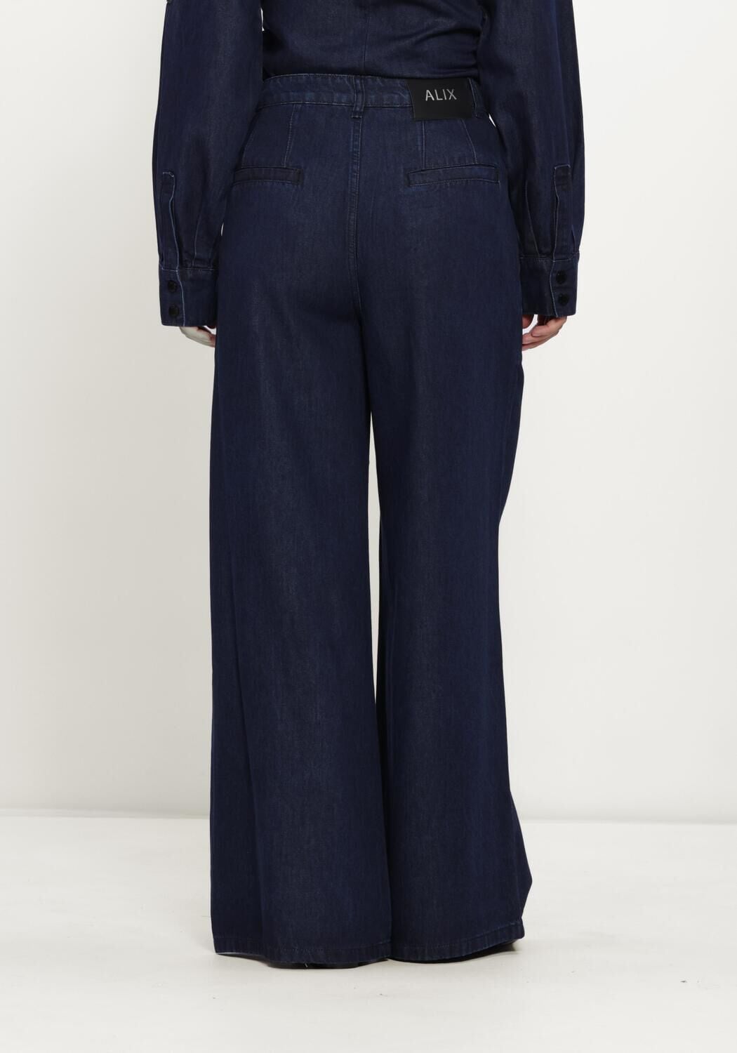 Blaue ALIX THE LABEL Hosen LADIES WOVEN WIDE LEG DENIM PANTS - large