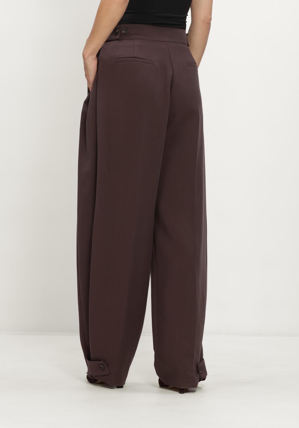 Braune CO'COUTURE Weite Hose ACILECC LEG PLEAT PANT - large