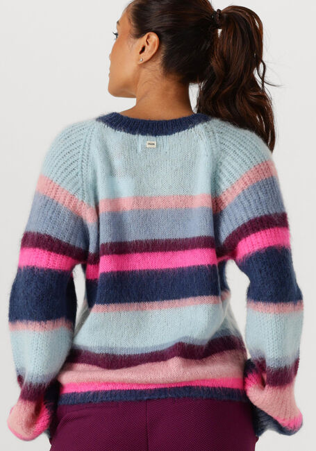 Mehrfarbige/Bunte POM AMSTERDAM Pullover PULLOVER - BRUSHED STRIPES BLUE - large