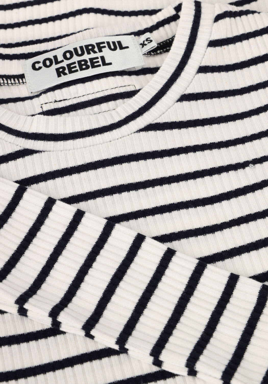 Wei&szlig;e COLOURFUL REBEL T-shirt JESSIE STRIPE RIB LONG SLEEVE TOP - large