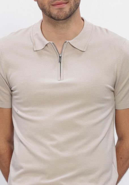 Beige PURE PATH Polo-Shirt ZIP KNITTED POLO - large