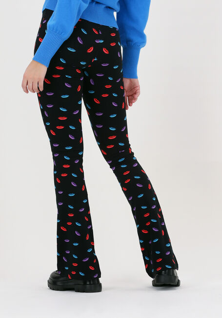 Schwarze COLOURFUL REBEL Schlaghose LIPS PEACHED FLARE PANTS - large