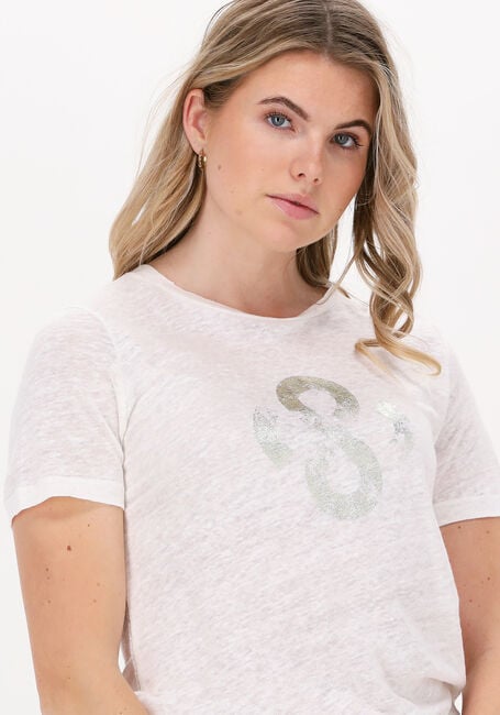 Nicht-gerade weiss SUMMUM T-shirt TEE LOGO ARTWORK LINEN JERSEY - large