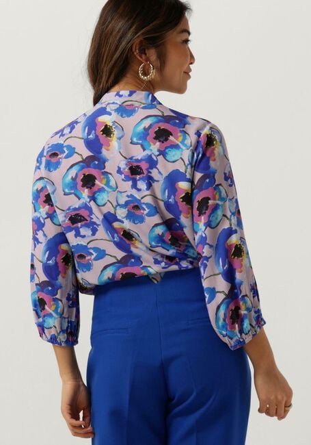 Blaue JANSEN AMSTERDAM Blusen PF126 PRINTED 3/4 RAGLAN SLEEVE TOP - large