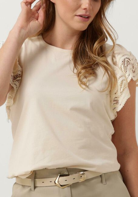 Nicht-gerade weiss SUMMUM T-shirt JERSEY TOP TEE WITH LACE - large