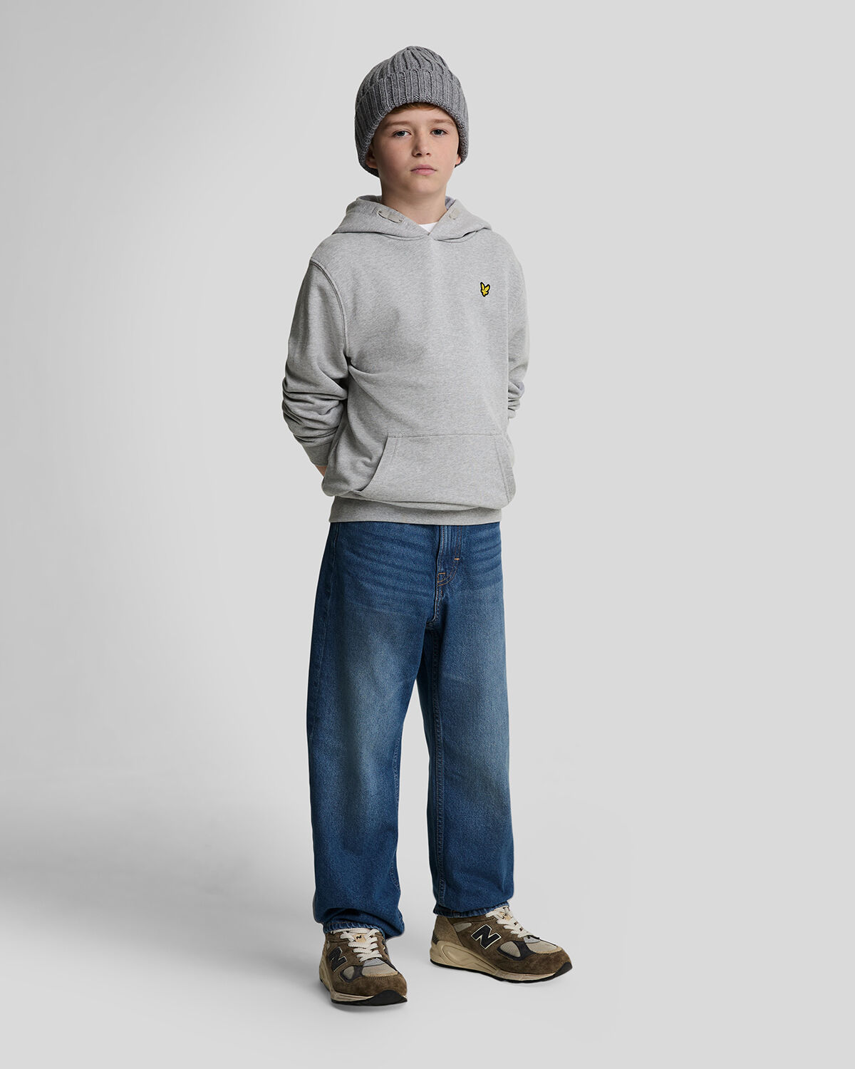 Hellgrau LYLE & SCOTT Sweatshirt PULLOVER HOODIE BOYS - large