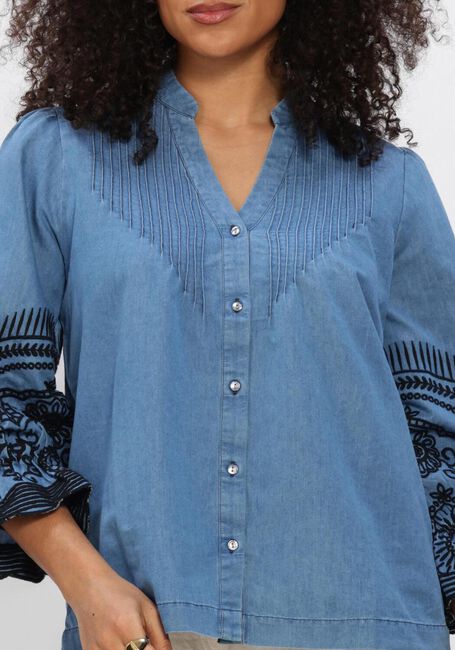 Blaue MOS MOSH Blusen MMSTOMIN EMB SHIRT - large