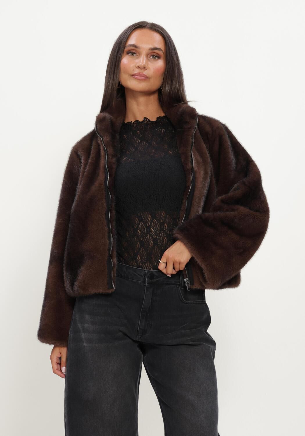 Braune MY ESSENTIAL WARDROBE Jack MWEASTON FUR JACKET - large