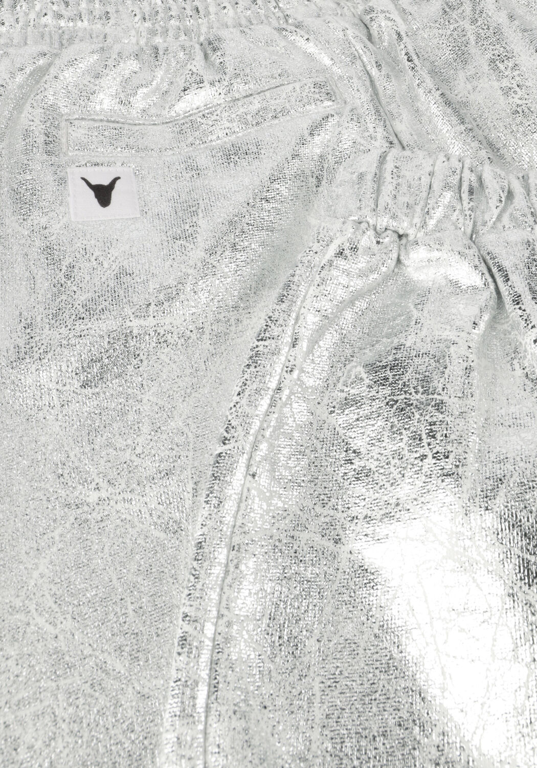 Silberne ALIX MINI Jogginghose WOVEN METALLIC PANTS - large