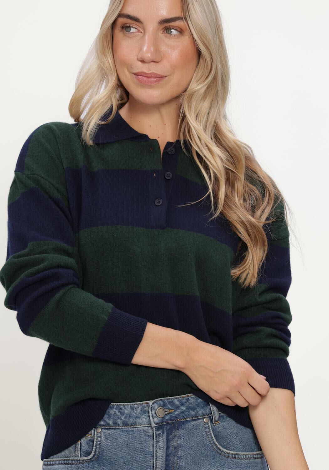 Dunkelgr&uuml;n MY ESSENTIAL WARDROBE Pullover MWJOLA KNIT POLO PULLOVER - large