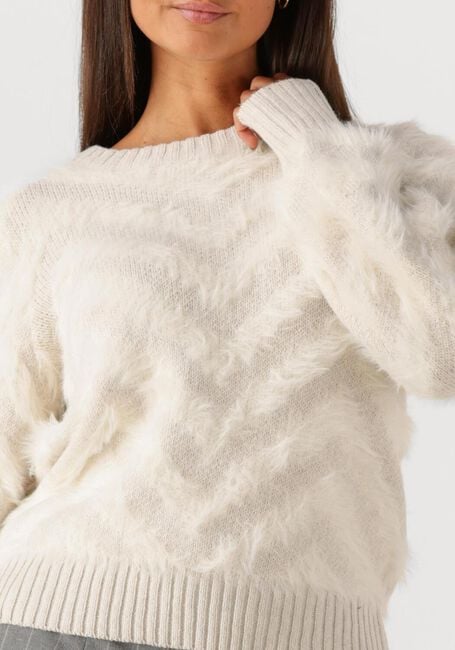 Creme OBJECT Pullover OBJHOLLOW L/S RE KNIT PULLOVER - large