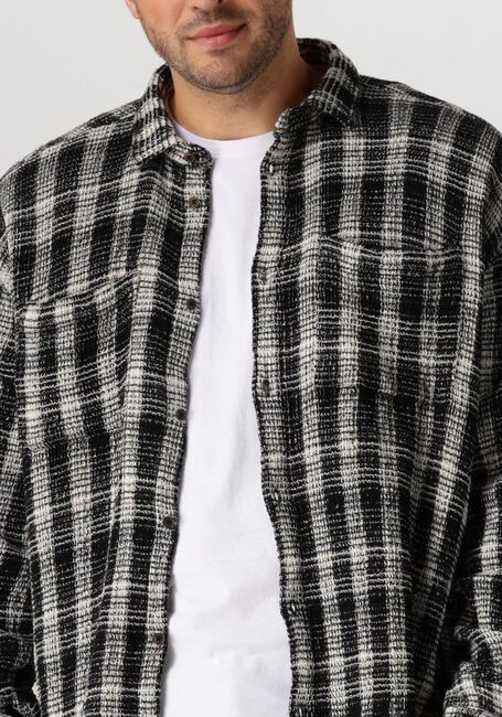 Schwarze ANERKJENDT Overshirt AKLOUIS STRUCTURE CHECK SHIRT - large