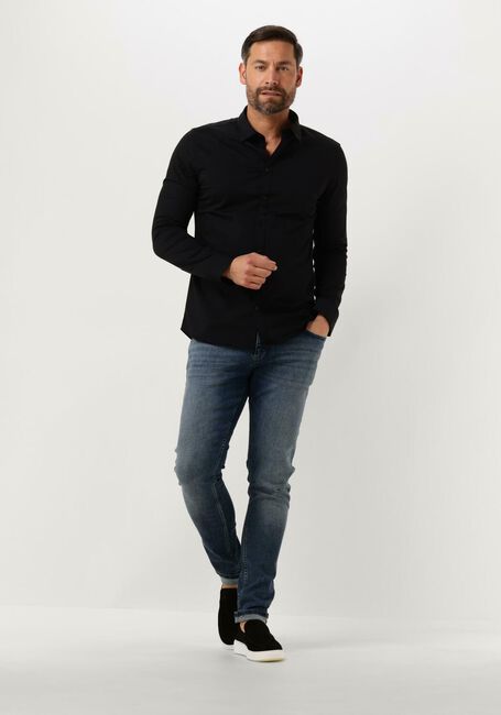 Schwarze PURE PATH Casual-Oberhemd JERSEY BASIS SHIRT - large
