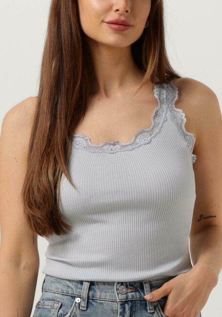 Hellblau ROSEMUNDE Top SILK TOP W/ LACE - large