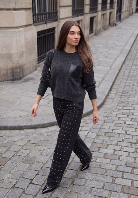 Schwarze HAUTE L'AMITI&Eacute; Straight leg jeans FLIP WAIST RIVET TALL JEANS - large